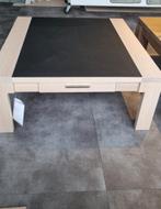 Salontafel Zwart Melamine Blad & Houten Lade 100x100, Huis en Inrichting, Tafels | Salontafels, Ophalen, Kunststof, Vierkant, Nieuw