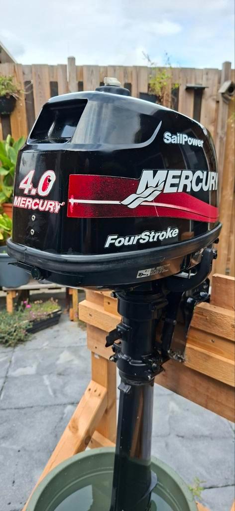 Mercury 4 pk Sail power. langstaart, Watersport en Boten, Buiten- en Binnenboordmotoren, Zo goed als nieuw, Benzine, 5 tot 10 pk