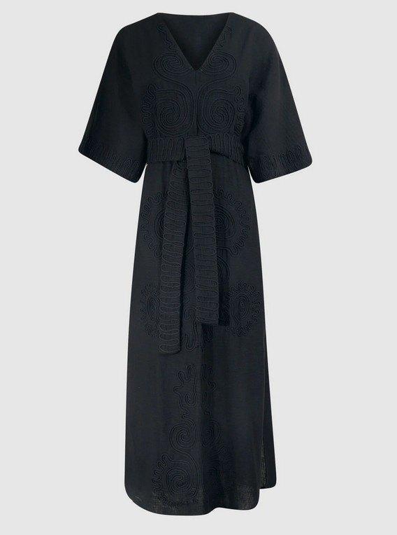 Tonal Maxi Jurk Zwart By Lonneke s/m *~~nieuw~~*, Kleding | Dames, Jurken, Nieuw, Maat 36 (S), Zwart, Onder de knie, Verzenden