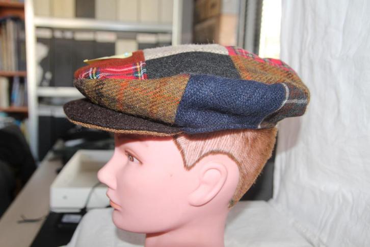 Platte pet Patchwork Schotse ruit  Uniek Kerst-Sint nr. 12, Kleding | Heren, Hoeden en Petten, Nieuw, Pet, 57 cm (M, 7⅛ inch) of minder