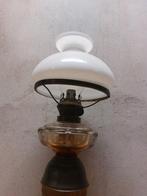 Grote vintage olielamp – glas & metaal – compleet, Antiek en Kunst, Ophalen of Verzenden