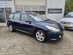 Peugeot 307 SW 2.0-16V CLIMA..TREKHAAK...LEER, Auto's, 730 kg, Gebruikt, 4 cilinders, Blauw