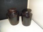 Bruine stenen potten met deksel, Huis en Inrichting, Woonaccessoires | Overige, Ophalen of Verzenden, Nieuw