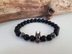 Handmade Batman Armband Matte Zwart Hematiet 🦇🦇🦇, Met edelsteen, Verzenden, Zwart, Nieuw
