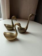 Vintage antiek 3 zwanen beeldjes koper messing, Antiek en Kunst, Antiek | Koper en Brons, Ophalen of Verzenden