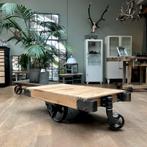 Antieke salontafel, industriële tafel, vintage, palletwagen, Ophalen, Rechthoekig, 50 tot 100 cm