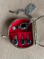 Sieraden set - Il Santo 925 zilver - onyx, hematiet, kristal, Ophalen of Verzenden, Zilver, Overige typen, Met edelsteen