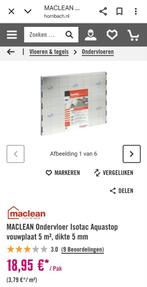 MACLEAN Ondervloer Isotac Aquastop vouwplaat 20m², dikte 5 m, Doe-het-zelf en Verbouw, Ophalen, Overige materialen, 30 cm of meer