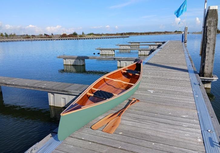 Professioneel gebouwde Canadese houten kano, Watersport en Boten, Kano's, Nieuw, Canadese kano of Open kano, Twee personen, Ophalen