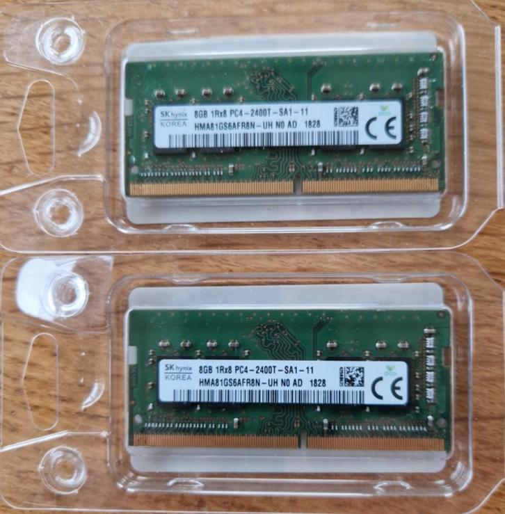 SK Hynix DDR4 laptop geheugen, 2x 8GB (2 Stuks), Computers en Software, RAM geheugen, Zo goed als nieuw, Laptop, 8 GB, DDR4, Ophalen of Verzenden