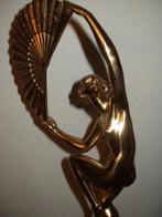 Art deco bronze verguld Fan Dancer M.Bouraine, Antiek en Kunst, Antiek | Koper en Brons, Ophalen