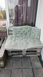 Palletbank EPAL pallets en kussens gratis af te halen, Tuin en Terras, Tuinbanken, Ophalen, Gebruikt, Hout
