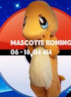 Pokemon Charmender mascotte inclusief acteur op je feest?, Hobby en Vrije tijd, Feestartikelen | Verhuur, Ophalen of Verzenden