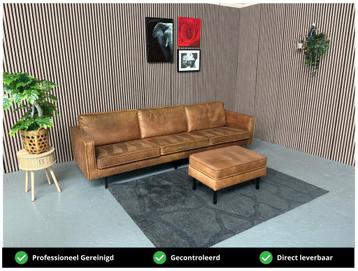 GRATIS LEVERING Vijfzits Bank Cognac 280x85 REFURBISHED beschikbaar voor biedingen