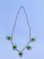 Fraaie vintage halsketting jaren 50, Gebruikt, Ophalen of Verzenden, Groen, Overige materialen