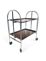 Vintage inklapbare trolley ‘60, Metaal of Aluminium, Zo goed als nieuw, Vintage retro buisframe design rotan webbing papercord