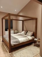 Hemelbed MASSIEF EIKENHOUT, Huis en Inrichting, Slaapkamer | Bedden, Niet ingevuld, Bruin, Niet ingevuld, Ophalen of Verzenden