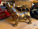 Steampunk Bulldog beeldje Dit mooie goudkleurige beeldje, Ophalen of Verzenden, Zo goed als nieuw