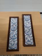 8 Oude ingelijste  tegeltjes met dieren figuren 7 *7.5 cm, Ophalen