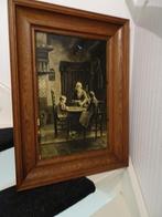 Groot oud kunstwerk in plateel stijl, Ophalen of Verzenden