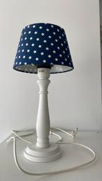 Leuk tafellampje marineblauw met witte sterretjes, Minder dan 50 cm, Ophalen of Verzenden, Zo goed als nieuw, Hout