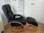 Fauteuil met voetenbank, Huis en Inrichting, Fauteuils, Ophalen, Zo goed als nieuw, Hout