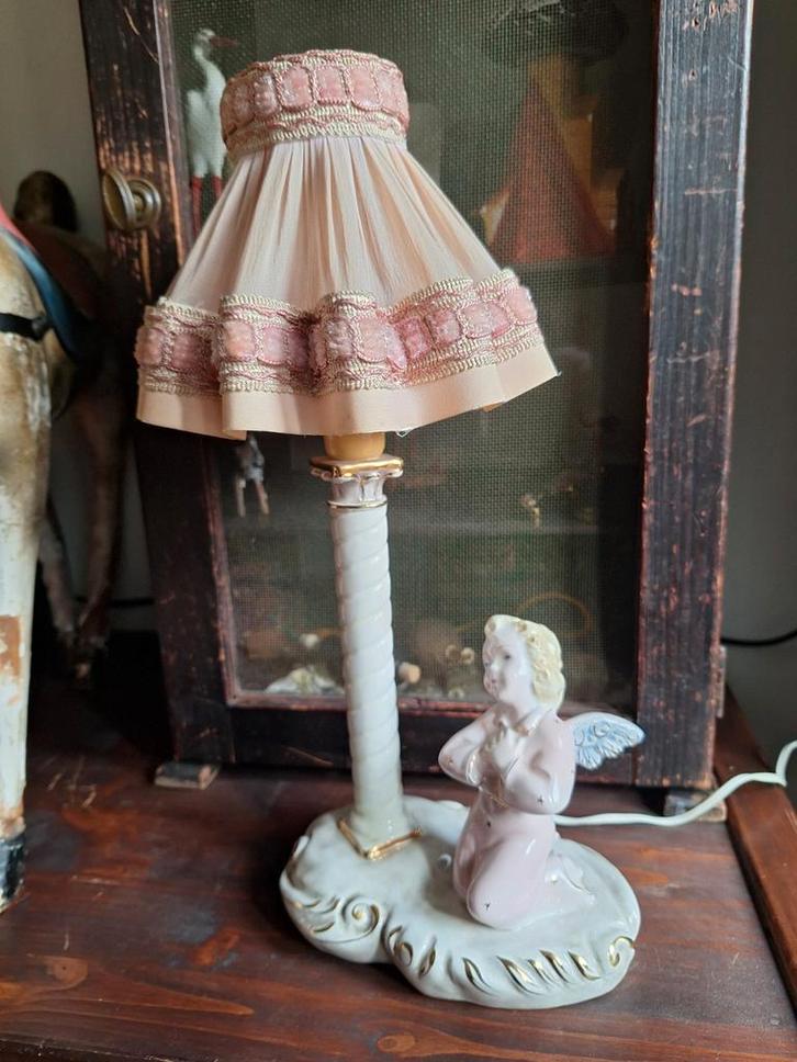 Antiek Porselein Engel Lampje/Tafellamp/Lamp, Antiek en Kunst, Curiosa en Brocante, Ophalen of Verzenden