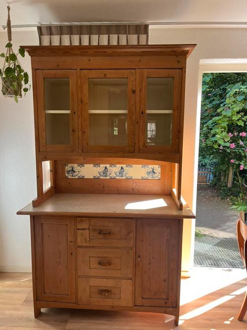 Landelijke Buffetkast, massief hout, twee delen, Huis en Inrichting, Kasten | Buffetkasten, Gebruikt, 200 cm of meer, 100 tot 150 cm