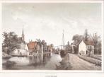 Gezicht op Leiderdorp Litho door G.J. Bos ca. 1859, Antiek en Kunst, Kunst | Etsen en Gravures, Ophalen of Verzenden