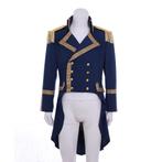 Blauwe heren 18e eeuwse jas (militaire officiers steampunk), Verzenden, Nieuw, Historisch, Kleding