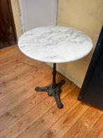 Bistro tafel marmer met gietijzeren voet, Ophalen, Zo goed als nieuw, Rond, Overige materialen