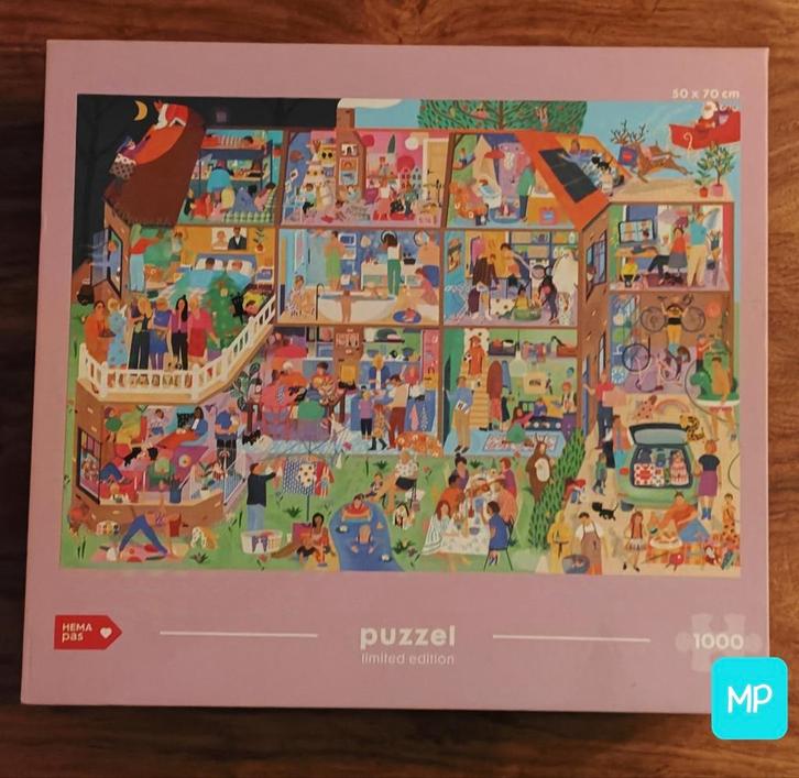 Hema puzzel 1000 stukjes, Limited Edition roze., Hobby en Vrije tijd, Denksport en Puzzels, Zo goed als nieuw, Legpuzzel, 500 t/m 1500 stukjes