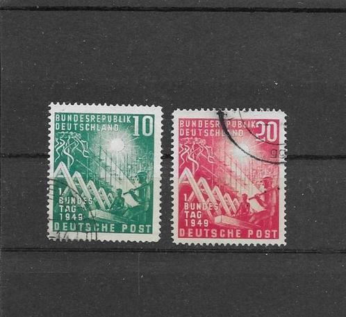 Duitsland, Bund, BRD 1949, Michel 111 t/m 112, Gestempeld., Postzegels en Munten, Postzegels | Europa | Duitsland, Gestempeld