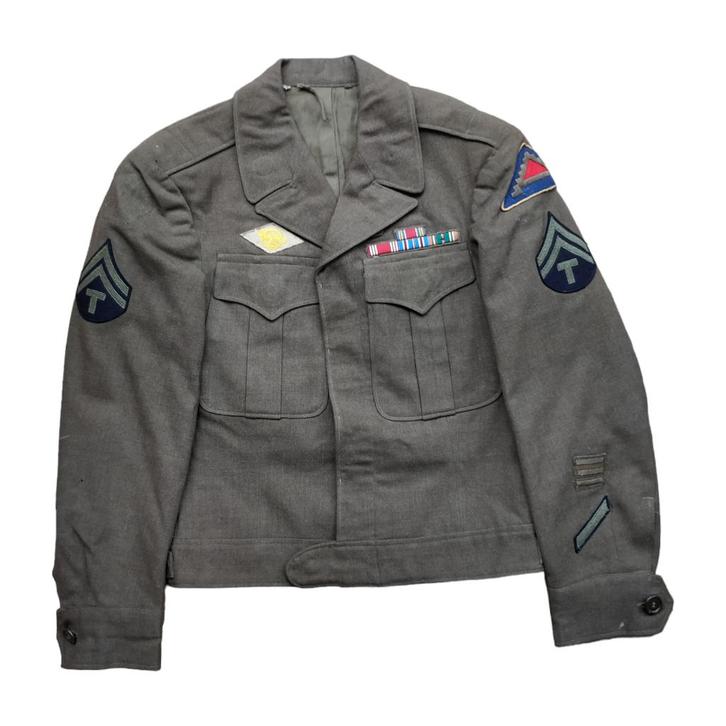 WWII US Ike Jacket 7th Army Bullion Patches, Verzamelen, Militaria | Tweede Wereldoorlog, Embleem of Badge, Amerika, Ophalen of Verzenden