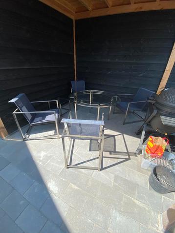 Design Brown Jordan Richard Frinier tuinstel chroom staal  beschikbaar voor biedingen
