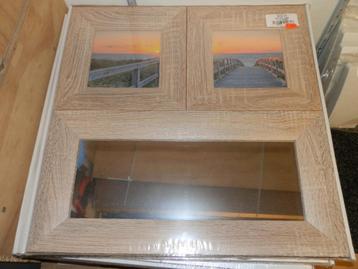 Fotolijsten driedelig incl spiegel drie kleur nieuw. beschikbaar voor biedingen