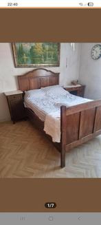 Antiek bed 120x190, Gebruikt, Bruin, Klassiek, Tweepersoons