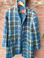 Olsen damesjas mohair petrol ruit, Maat 38/40 (M), Olsen, Blauw, Ophalen of Verzenden