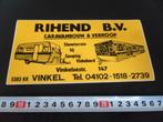 sticker Vinkel RIHEND BV Caravanbouw Verkoop Vinkeloord Camp, Ophalen, Zo goed als nieuw, Sticker