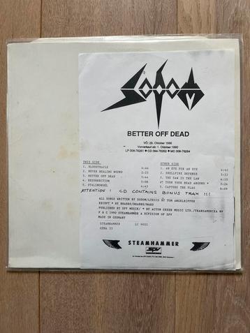 Sodom ‘ better off dead ‘ vinyl lp beschikbaar voor biedingen