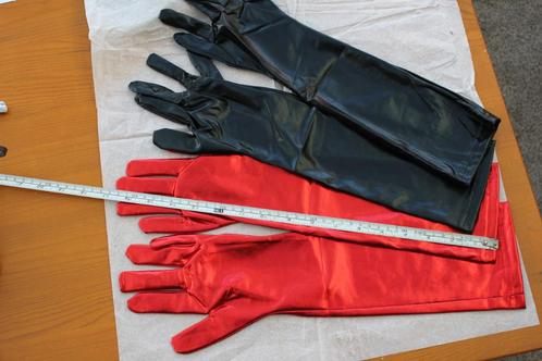 BD18 zwarte en rode handschoenen, stretch kunstleer........., Kleding | Dames, Jurken, Nieuw, Maat 42/44 (L), Rood, Boven de knie