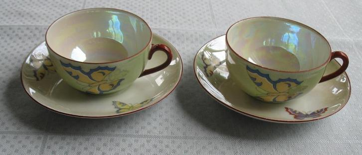 Vintage kop en schotels - Aich porselein, Verzamelen, Porselein, Kristal en Bestek, Zo goed als nieuw, Kop en/of schotel, Porselein