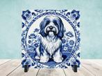 Tibetaanse Terriër Delfts Blauw tegel incl voet, Ophalen of Verzenden, Nieuw