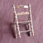 Zilveren Miniatuur Stoel met Rieten Zitting, Verzenden