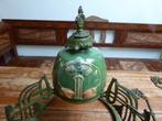 Prachtige art nouveau lamp, keramiek en smeedijzer, Ophalen of Verzenden