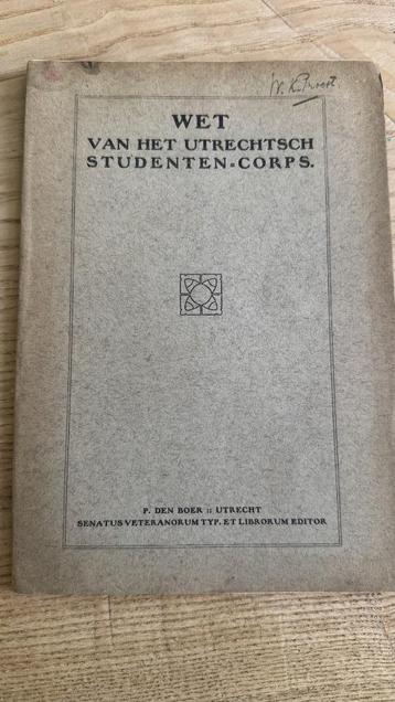 Wet van het Utrechtsch Studenten Corps + aanverwante boekjes beschikbaar voor biedingen