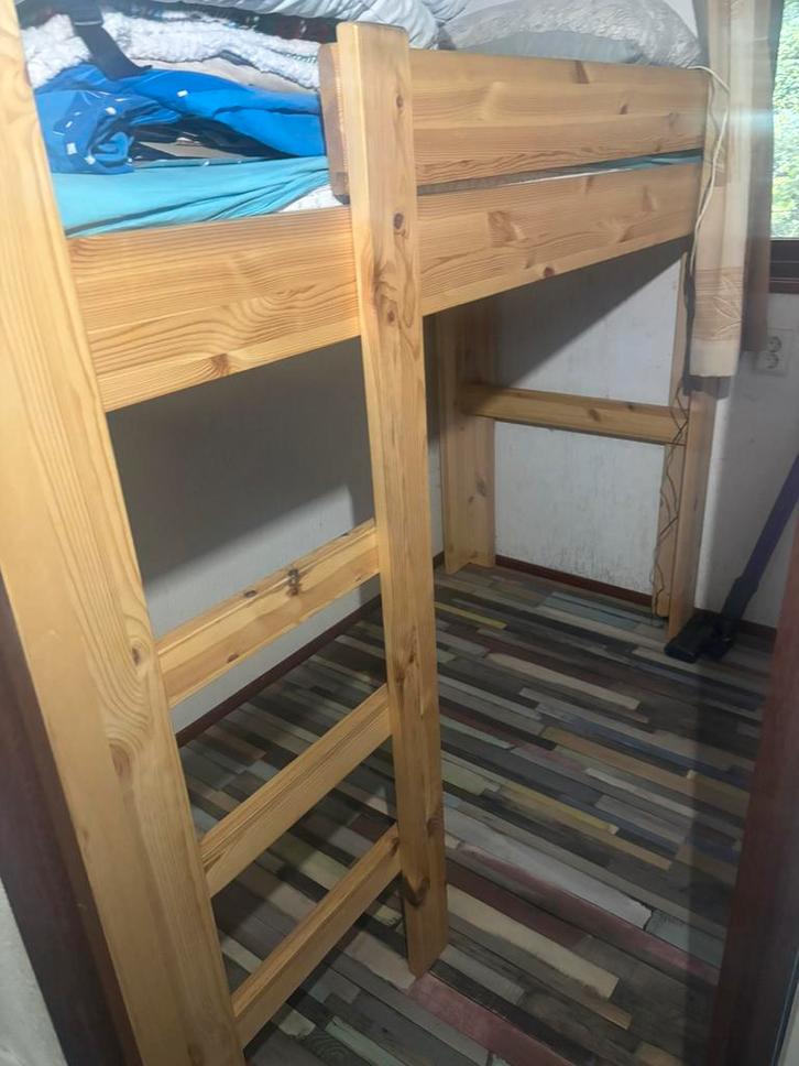 Hoogslaper en stapelbed, Huis en Inrichting, Slaapkamer | Stapelbedden en Hoogslapers, Zo goed als nieuw, Stapelbed, 90 cm, Eenpersoons