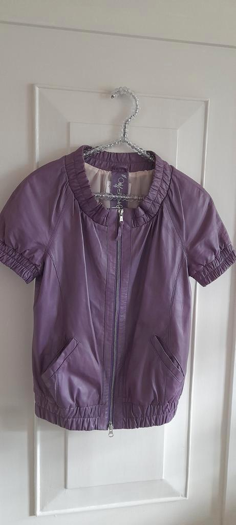 Patrizia Pepe prachtig leren jackje in mooie heidekleur S, Kleding | Dames, Jassen | Winter, Zo goed als nieuw, Maat 36 (S), Paars