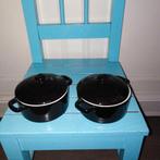 Mini pannetjes zwart set van 2 stuks, Huis en Inrichting, Ophalen, Zo goed als nieuw, Overige materialen, Overige typen