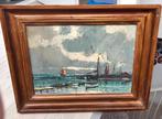 Haventafereel - olieverf op doek, Ophalen of Verzenden